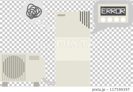 熱水器發生故障並在遙控器上顯示錯誤的圖片素材 117599397
