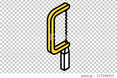 Isometric simple line drawing tool icon, jigsaw Isometric simple line drawing tool icon, jigsaw 117599555