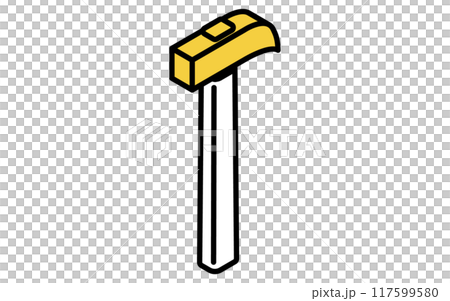 Isometric simple line drawing tool icon, nail hammer 117599580