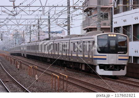 高架線を高速で駆け抜けるE217系電車(未更新車)_2010/5/30撮影 高架線を高速で駆け抜けるE217系電車(未更新車)_2010/5/30撮影 117602821