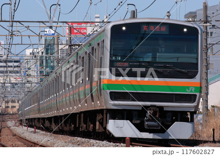 長大な編成を連ねて有名撮影地を通過する東海道線E231系電車(未更新車)_2010/3/11撮影 117602827