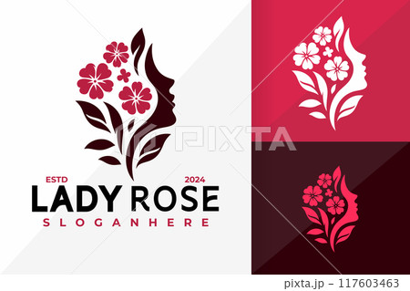 Lady Rose Logo design vector symbol icon illustration 117603463