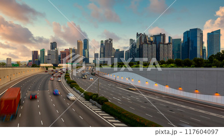 Aerial view Singapore city skyline, Most beautiful Sigapore skyscraper and skyline architecture in Asia, Singapore. 117604097
