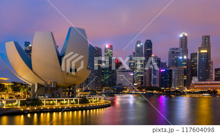 Aerial view Singapore city skyline, Most beautiful Sigapore skyscraper and skyline architecture in Asia, Singapore. 117604098