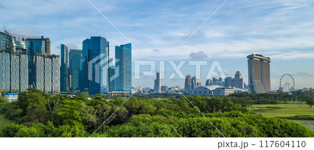 Aerial view Singapore city skyline, Most beautiful Sigapore skyscraper and skyline architecture in Asia, Singapore. Aerial view Singapore city skyline, Most beautiful Sigapore skyscraper and skyline architecture in Asia, Singapore. 117604110