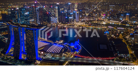Aerial view Singapore city skyline, Most beautiful Sigapore skyscraper and skyline architecture in Asia, Singapore. Aerial view Singapore city skyline, Most beautiful Sigapore skyscraper and skyline architecture in Asia, Singapore. 117604124