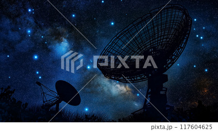 星空に浮かぶ電波望遠鏡 117604625