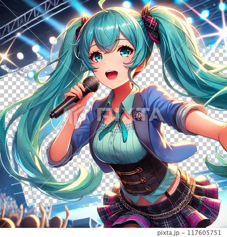 カラオケクラブで歌う女性 117605751