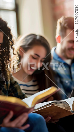 Group of Friends Studying The Bible Together 117607050