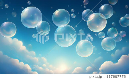 青空に浮かぶシャボン玉 117607776