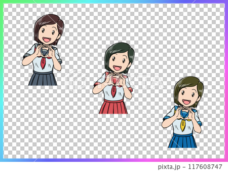 穿著水手服的女人做一顆心 1 117608747