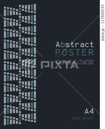 Abstract poster in A4 format with geometric shapes. Vector illustration. Abstract poster in A4 format with geometric shapes. Vector illustration. 117609545