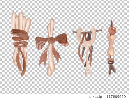 Magical items. Witchcraft and esotericism. Witch entourage set. Watercolor isolated illustrations for Halloween 117609630