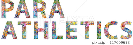 Words Para Athletics. Vector zentangle object for decoration 117609658
