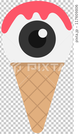Cute Halloween eyeball icecream cone Cute Halloween eyeball icecream cone 117609806