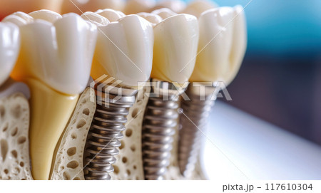 Dental implants model for medical use. 117610304