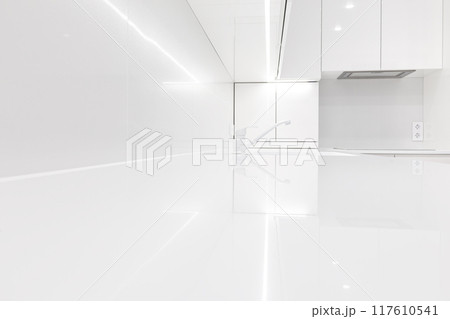Empty white acrylic countertop with faucet, copy space Empty white acrylic countertop with faucet, copy space 117610541