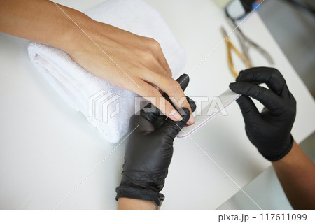 Providing Manicure Services in Beauty Salon Setting 117611099