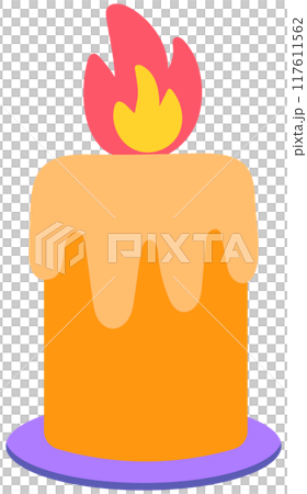 Cute Halloween orange candle Cute Halloween orange candle 117611562