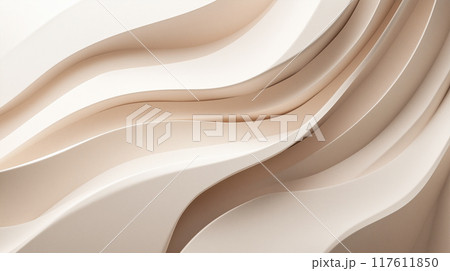 白の3Dの波の背景 白の3Dの波の背景 117611850