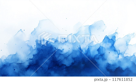 青のラフなペイント背景 青のラフなペイント背景 117611852
