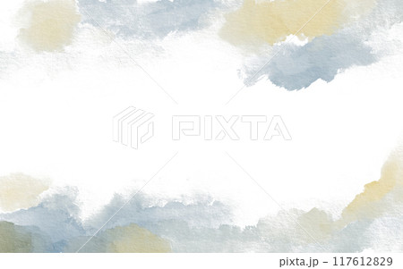 Watercolor art background. Sand and dark blue colors with paper texture for cards, flyers, poster, banner. Brushstrokes and splashes. Painted template for design. Watercolor art background. Sand and dark blue colors with paper texture for cards, flyers, poster, banner. Brushstrokes and splashes. Painted template for design. 117612829