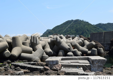 海岸の波消しブロック 海岸の波消しブロック 117613151