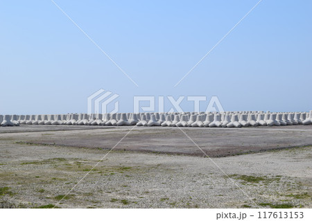 海岸の波消しブロック 海岸の波消しブロック 117613153