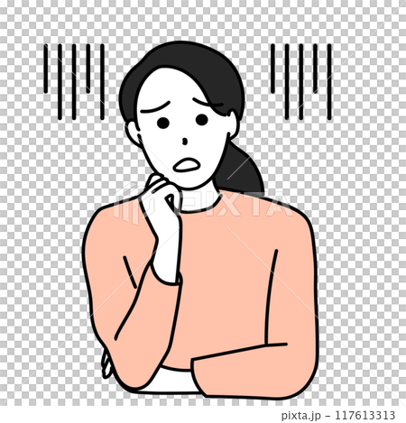 Illustration of a young woman in trouble 117613313