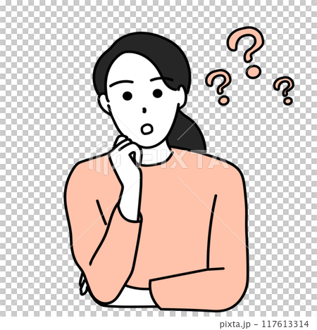 Question / Question mark Illustration of a young woman 117613314