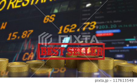 The Best seller and coins for business concept 3d rendering 117613549
