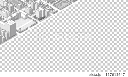 俯瞰から見た立体の街並みベクターイラスト 117613647