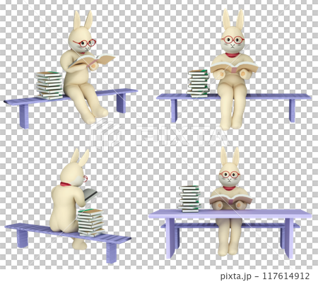 兔子讀書4件套 117614912