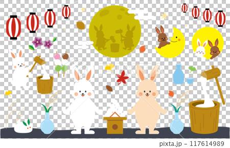 月亮視圖的例證套 月亮視圖的例證套 117614989