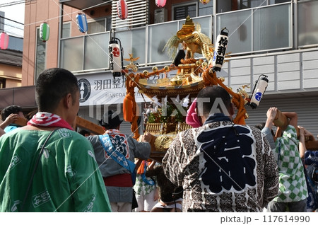 夕暮れの羽田神社例大祭 東京 夕暮れの羽田神社例大祭 東京 117614990
