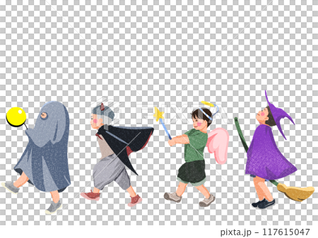 ハロウィン子供たちの行列 117615047