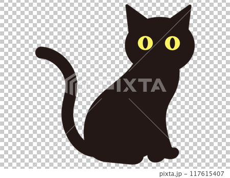 黒猫　子猫　イラスト 117615407