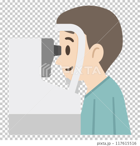 眼圧検査のイラスト 117615516
