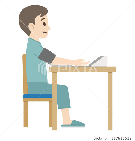 血圧測定のイラスト 血圧測定のイラスト 117615518