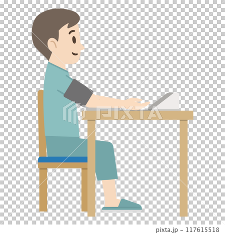 Blood pressure measurement illustration 117615518