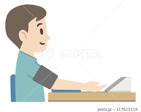 血圧測定のイラスト 血圧測定のイラスト 117615519