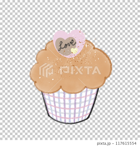 Cute pink cupcakes - with heart toppings Cute pink cupcakes - with heart toppings 117615554