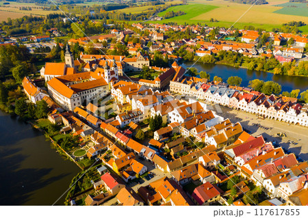 Aerial view of Telc, Czech Republic Aerial view of Telc, Czech Republic 117617855