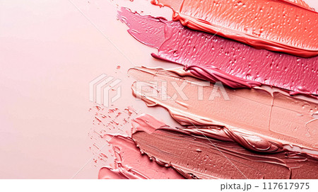 Beauty product and cosmetics texture, makeup products as abstract luxury cosmetic background art Beauty product and cosmetics texture, makeup products as abstract luxury cosmetic background art 117617975