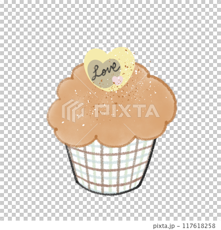 Natural and soft colored cupcakes - topped with hearts Natural and soft colored cupcakes - topped with hearts 117618258