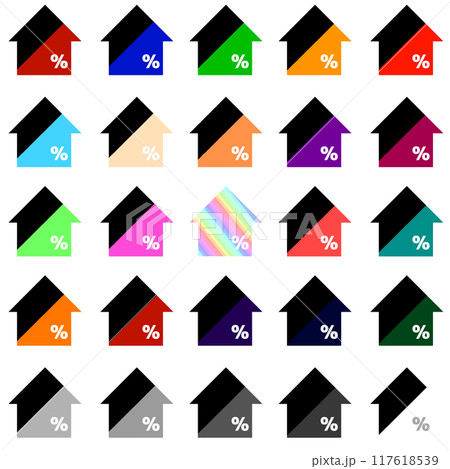 %が書かれた上向きの黒の2色の幅広矢印 25個セット %が書かれた上向きの黒の2色の幅広矢印 25個セット 117618539