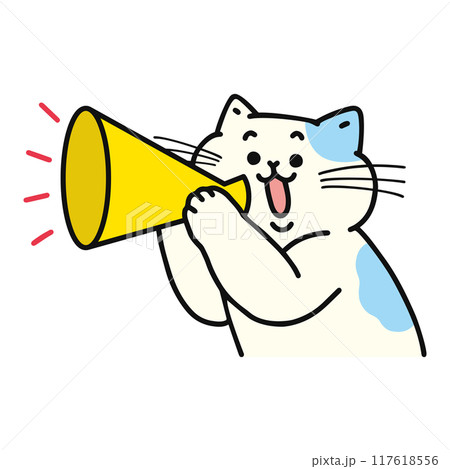 メガホンを持った猫 117618556