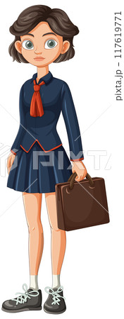 Student with Briefcase Illustration 117619771