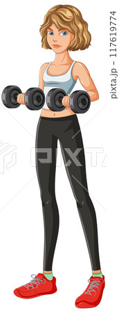 Fitness Girl Lifting Dumbbells Fitness Girl Lifting Dumbbells 117619774