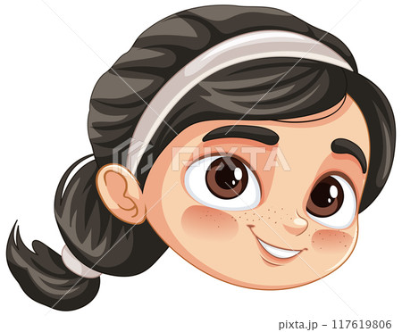 Smiling Tennis Girl Illustration Smiling Tennis Girl Illustration 117619806